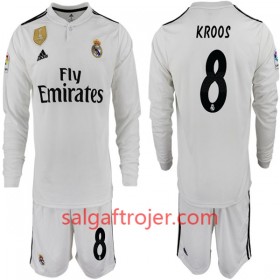 Real Madrid Fodboldtrøjer KROOS 8 Børn Hjemmebanesæt 2018/19 Langærmet